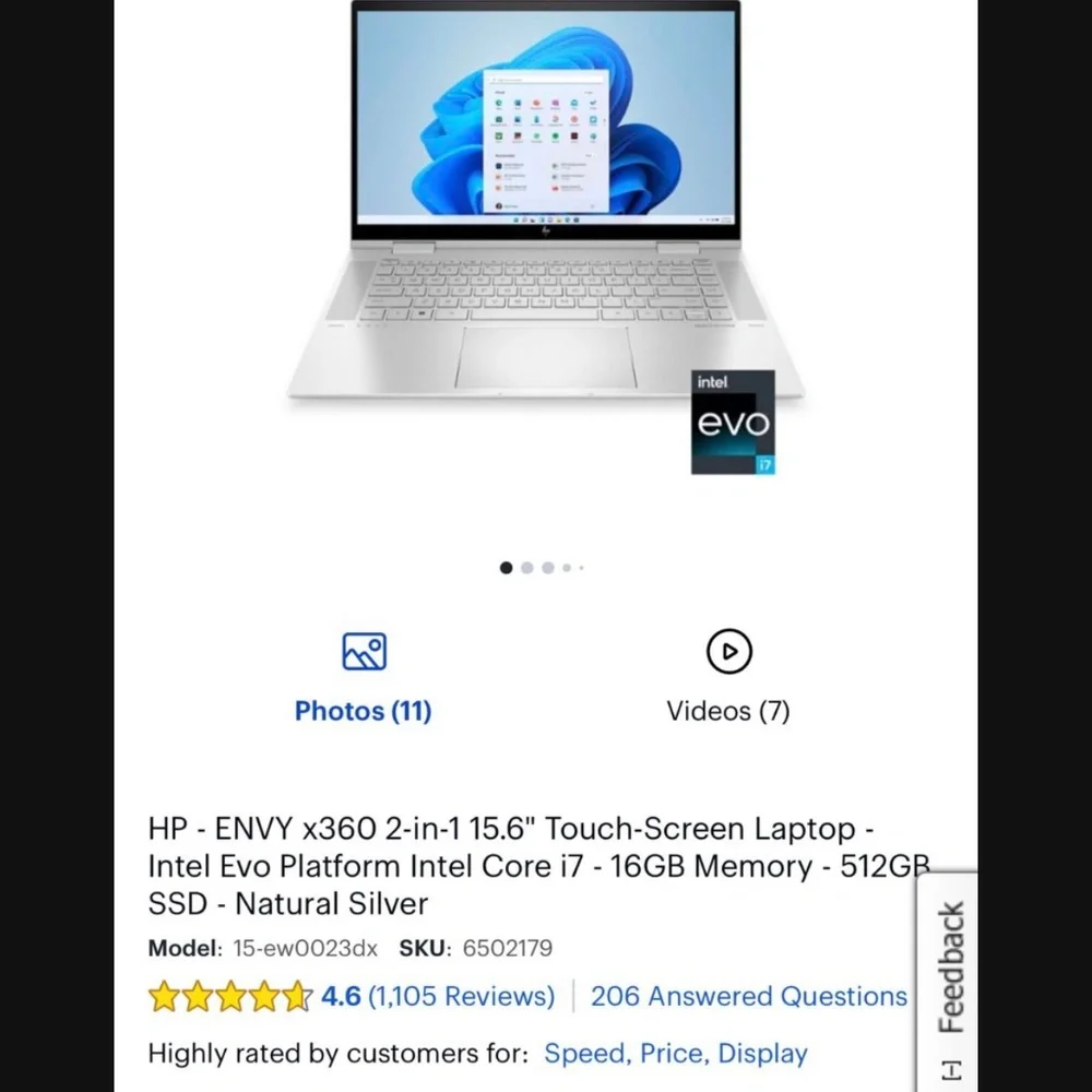 Brand new Hp Envy X360 2 in 1 convertible touch screen.